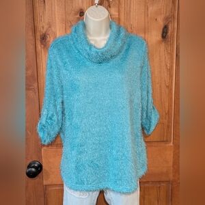 Multiples Eyelash Cowl Neck Sweater‎
